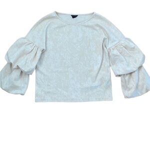 CLUB MONACO WOMENS JACQUARD PATTERN PRINT LONG SLEEVE TOP BELL PUFF Size XS